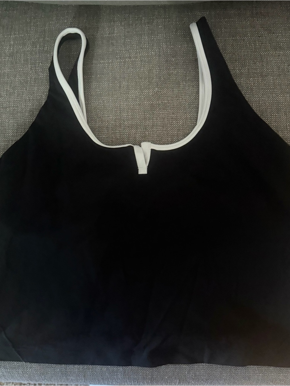 Black Align Tank Top with White Trim